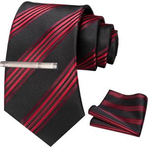 PINCE A CRAVATE Cravate rayée pour homme avec broderie avec moucho