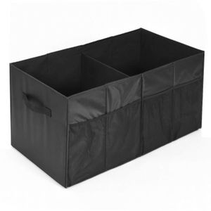 noir Umi camions et fourgonnettes Organisateur de rangement pour coffre de voiture avec deux poign/ées et poches en filet pour SUV pliable
