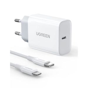 CHARGEUR - ADAPTATEUR  UGREEN 20W Chargeur USB C PD 3.0 avec 1M Cable Lig