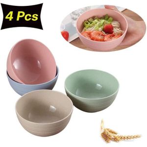 bol de c/ér/éales bol de collation de nouilles soupe salade dessert aux c/ér/éales pour enfants et adultes bol en fibre de paille de bl/é avec cuill/ère Bol de c/ér/éales saladier en paille de bl/é