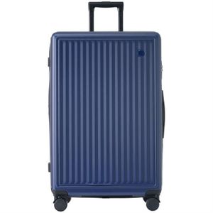 VALISE - BAGAGE Valise à coque rigide à roulettes de voyage, bagage à main 4 roues, matériau ABS, serrure douanière TSA, 43x27x66cm, Bleu marine