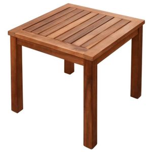 Ensemble table et chaise de jardin Chaise longue avec table Bois d'acacia solide et textilène -PAT HILILAND Pois: 19