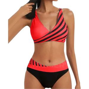 JFAN - Bikini 2 Pièces Femme | Taille Haute Push-up | Dos Nu Réglable - Style Vintage