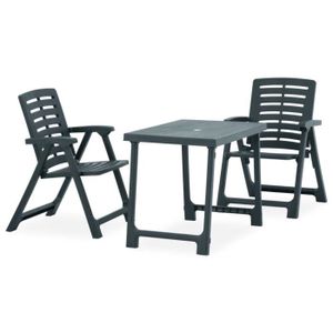 Ensemble table et chaise de jardin 3993Elégance- Ensemble de bistro pliable 3 pcspcs - 2 personnes - Table + 2 chaises,Salon de jardin,Mobilier Plastique Vert Taille:5