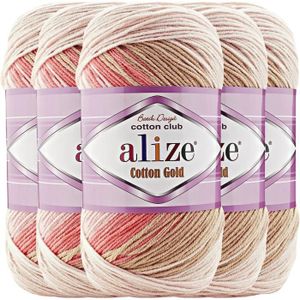 Hobby YARN Alize Happy Baby Lot de 5 pelotes de laine turque de qualité - 5  x 100 g - En acrylique - Laine à tricoter légère - Couleur pastel - Pour