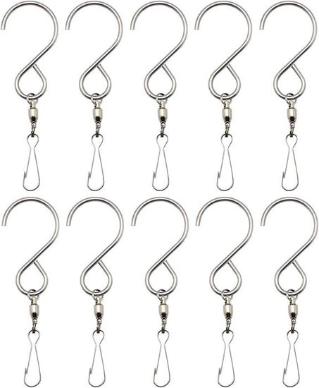 Lot de 10 crochets pivotants, Clips pour suspendre les carillons éoliens, twasters en cristal, fourniture de fête, affichage rotatif