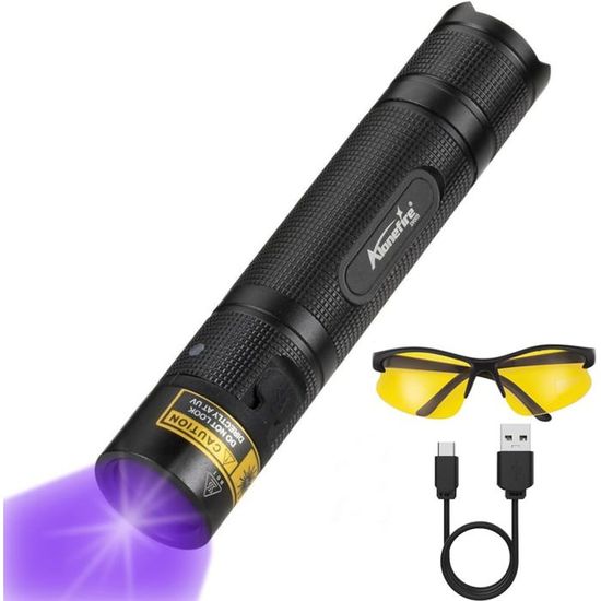 Lampe torche LED UV SV103 15 W 395 nm rechargeable USB C, détecteur d Lampe torche LED UV SV103 15 W 395 nm rechargeable USB C, détecteur d