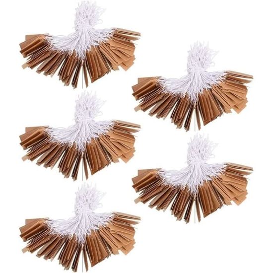 Étiquettes Prix Blanches 35x22 Mm - 200 Pièces Avec Ficelle, Pour étiquetage Bijoux, Vêtements