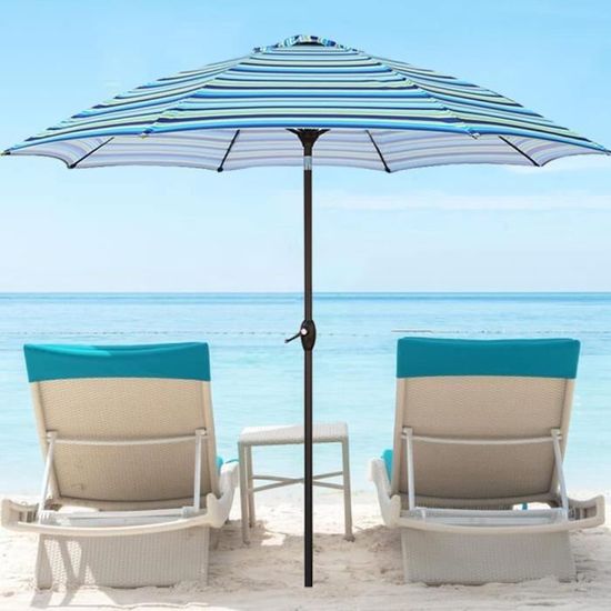 Parasol De Jardin Carré 2x2m - Hauteur Réglable 4 Positions - Imperméable - Pour Terrasse, Balcon, Plage