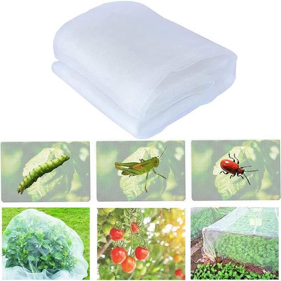 Filet Anti Insecte Pour Jardin - 3 X 10 M - Blanc - Protection Potager, Légumes, Fleurs Contre Insectes Et Oiseaux