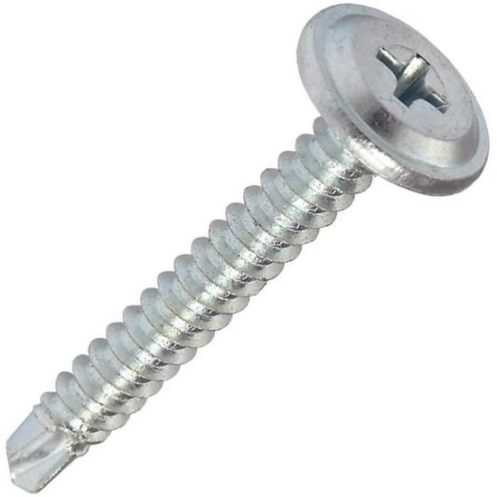 Vis Auto-Perçage Tête Plaquette Pour Fenêtre UPVC BAY - Dimensions 4.8mm, Longueurs 40-100mm - Zinc