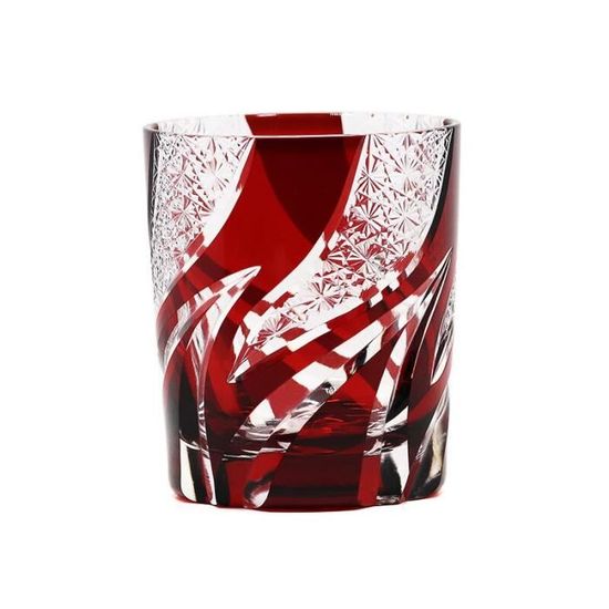 Verres à cocktails,Verres à whisky Style japonais Edo Kiriko,coupe en verre à l'ancienne - Type ruby red - 201-300ml -A