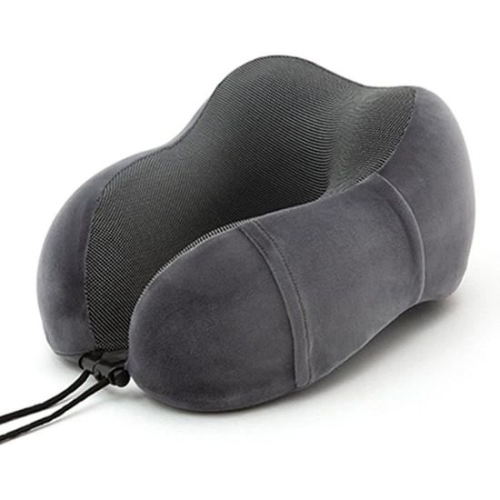 Lazy Bear Home | Coussin De Voyage Oreiller Memoire Forme | Oreiller Ergonomique Orthopédique Pour Cervicales |Coussin Avion, Voiture, Bureau | Housse Déhoussable | Marque FR | Fabriqué UE | 42x23cm