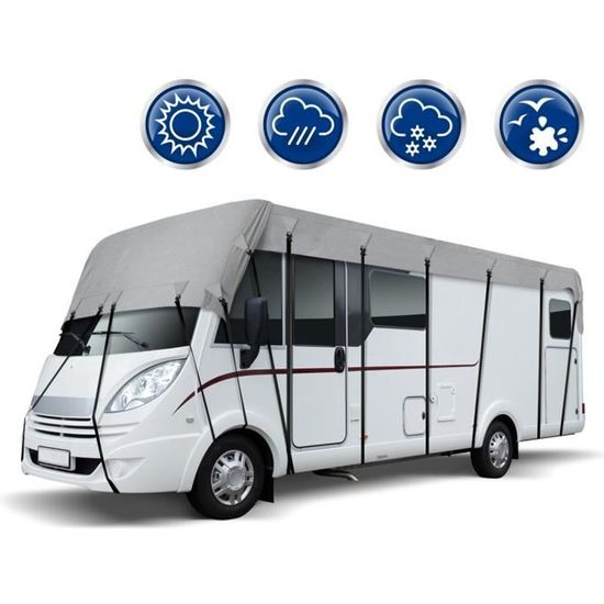Bâche De Protection Toit Camping-car 210D - 5x3 M - Imperméable & Résistante - Pour Véhicules De 5 à 8 M