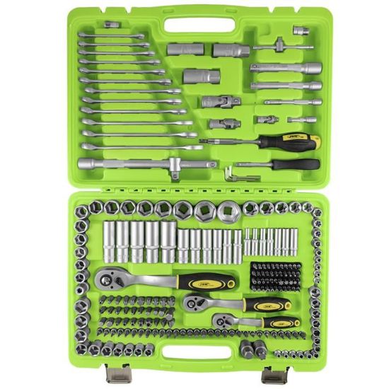 Mallette De Douilles Et Outils BGS DIY - Coffret 216 Pièces - Douilles 1/4", 3/8", 1/2" - Parfait Bricolage