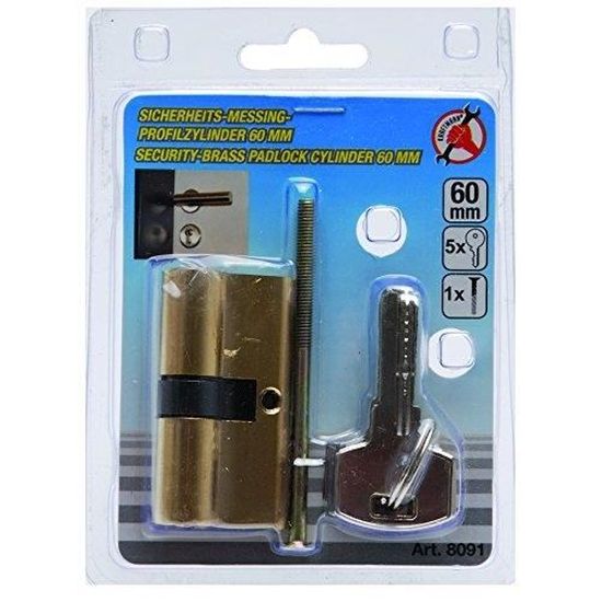 Cylindre De Serrure 60 Mm à 5 Goupilles - 5 Clés - Barillet Canon Pour Porte