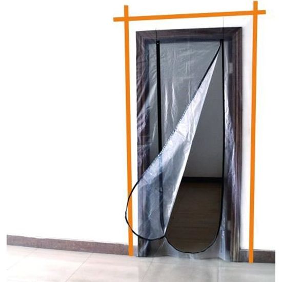 Porte anti-poussière - MEISTER - avec fermeture éclair - 220 x 112 cm - transparent - résistante