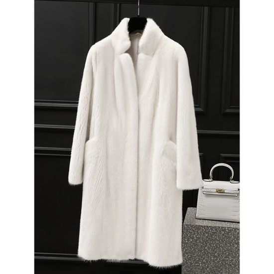 YMING Femmes Collage Couleur Manches Longues Manteau Mi