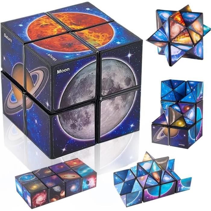 Cube Magique, Cube Magnétique Cube 3D Infini Jouets pour Enfants, Puzzle Cube Transformant Créatif Jeu D'entraînement Cérébral - Jeux - Jouets