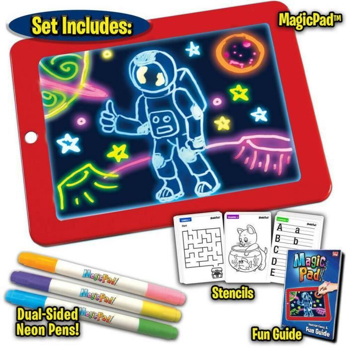 3D Magic LED Conseil d'écriture, Art Creative Pad avec un Pinceau de Dessin, Hi-Tech Portable Planche à Dessin pour Enfant