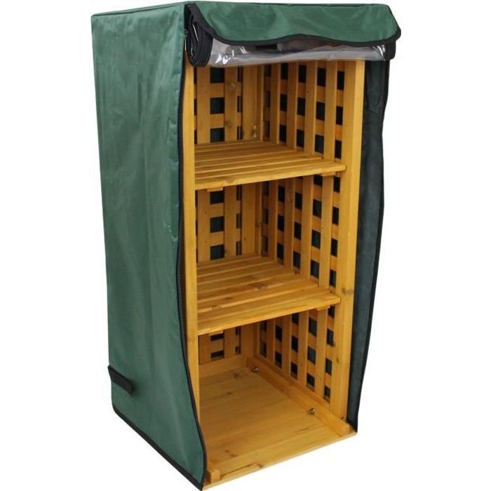 Abri Bûches en Bois / Meuble de Rangement d’extérieur pour Bois de chauffage et bottes de pluie
