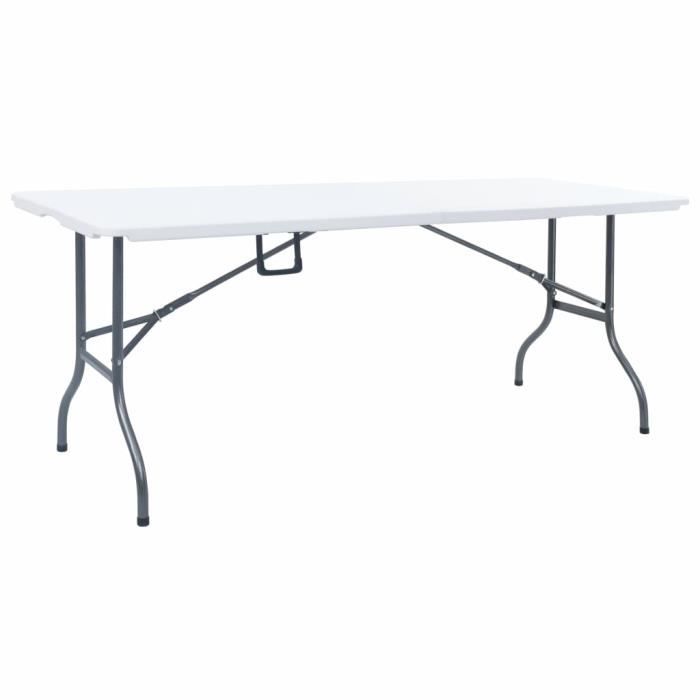 FR#7299Table de jardin pliable - Table de Camping Table de reception pliante Table à manger Contemporain Table de balcon- Blanc 180x