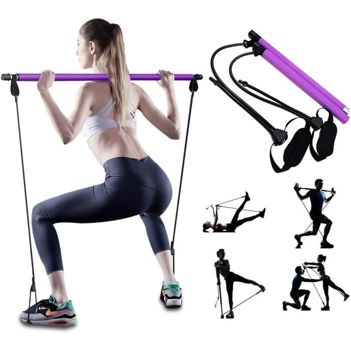 Bande de résistance élastique PLEASION Réglable Barre de Pilates pour Elastique Musculation, Hipsline Body Sculpt, Yoga E43