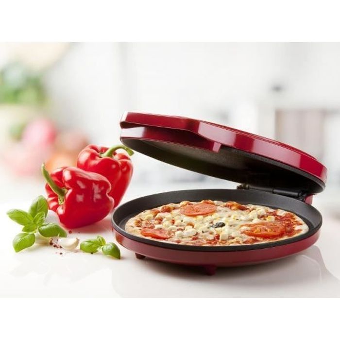 Appareil à pizza et tarte rouge 30cm Revêtement anti-adhésif de haute qualité