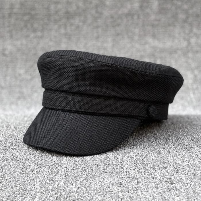 Adulte petit chapeau casquette femmes été coton et lin marine chapeaux hommes grande taille militair black 56cm