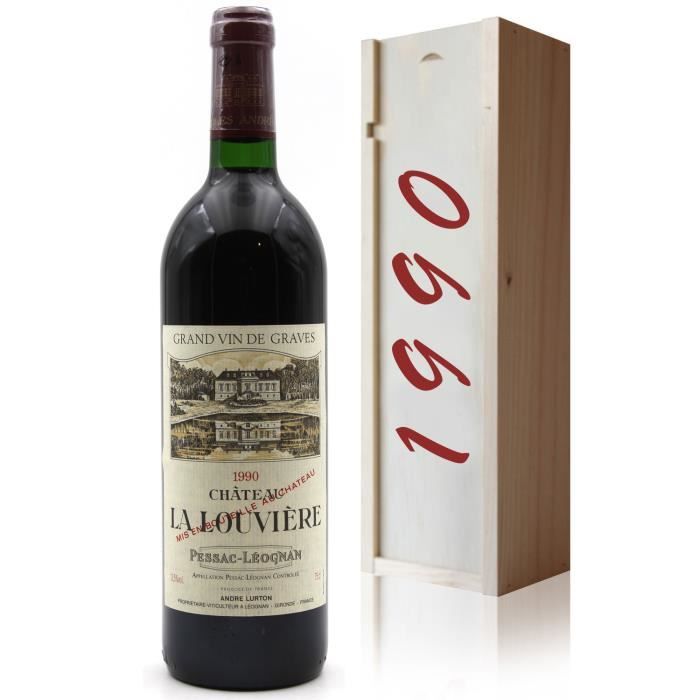 Coffret Château La Louvière 1990 Rouge 75cl AOC Graves Léognan