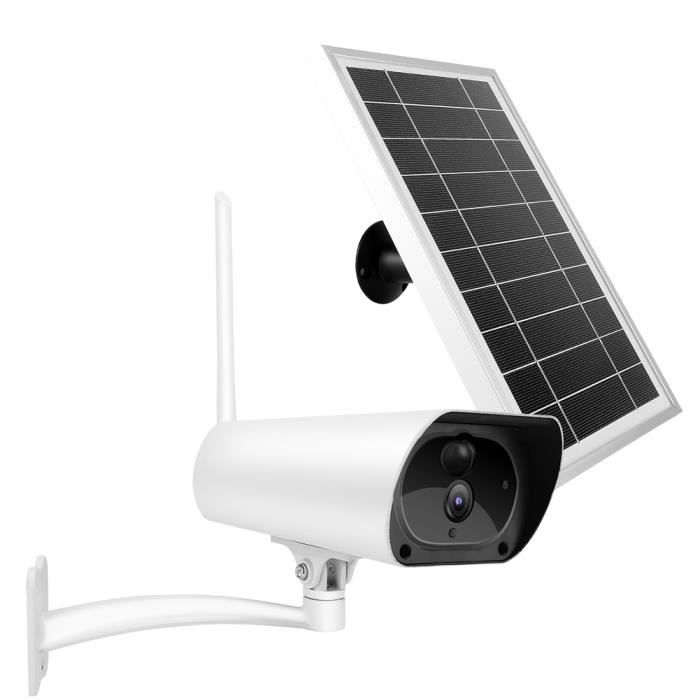 Garosa Caméra de sécurité 1080P 4G caméra de sécurité à panneau solaire étanche Surveillance à domicile extérieure PIR