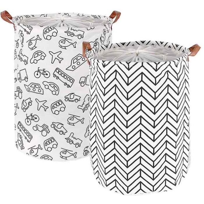 Panier a Linge 2 pcs, Placé dans Panier Linge Salle de Rangement de Bac a Linge en Linge Pliable, Sac a Linge Sale Voyage des Vêteme