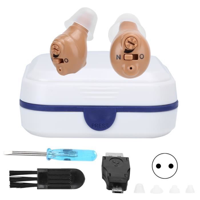 D‑8000 aide auditive rechargeable sans fil Mini amplificateur de son Volume réglable 100‑240 V (prise UE)