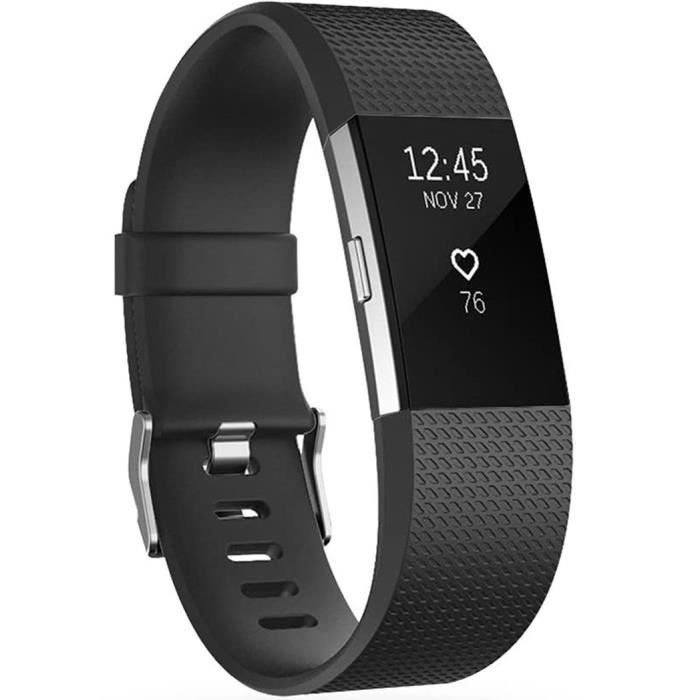 Bracelet Fitbit Charge 2 Silicone Noir iMoshion