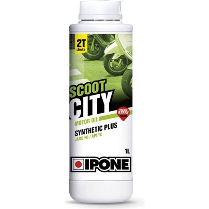 IPONE - Huile Moteur Synthétique Plus 2T Scoot City - Senteur Fraise 1L