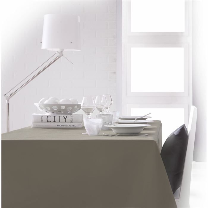 Nappe unie ronde 180x180cm MASTIC