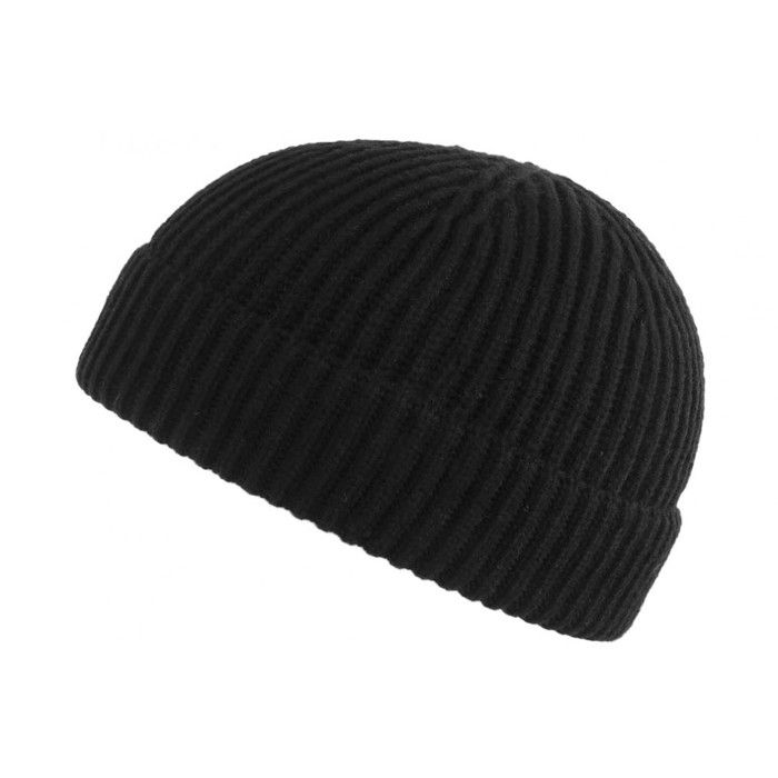 Bonnet Docker Noir en Laine Homme et Femme Hiver Tendance Louy - Taille unique - Noir