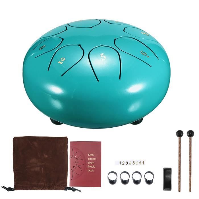 6 pouces gilet tambour lotus éthéré tambour en acier langue tambour 8 tuning tambourin instrument de percussion-lac bleu