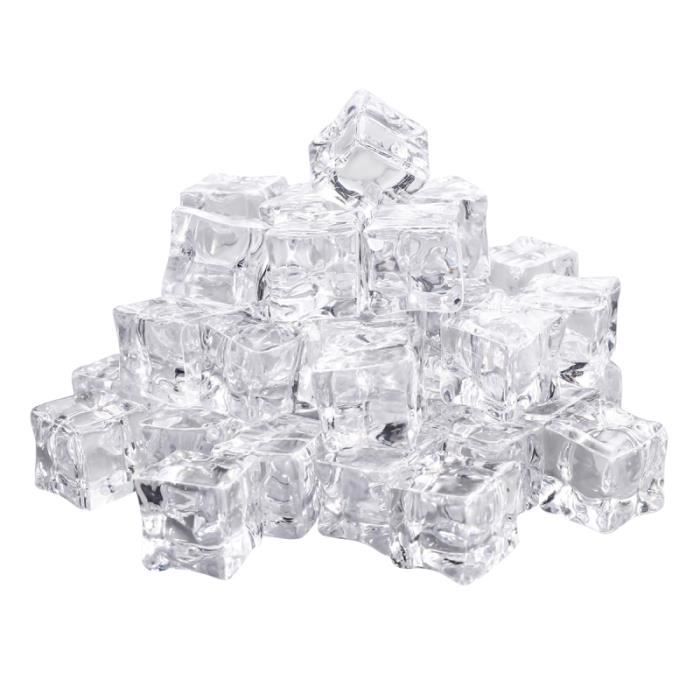 50 pièces faux glaçons acrylique 20mm remplisseurs de vase artificiels cubes de cristal de glace pour la décoration FAUX GLACONS
