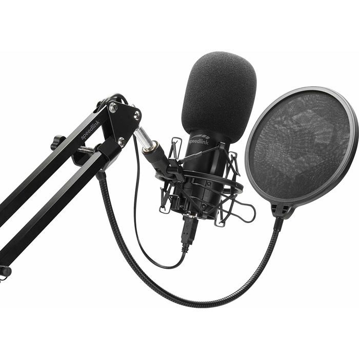 SPEED LINK Kit Streaming Volity Ready - Ensemble micro + Bras + Filtre anti pop