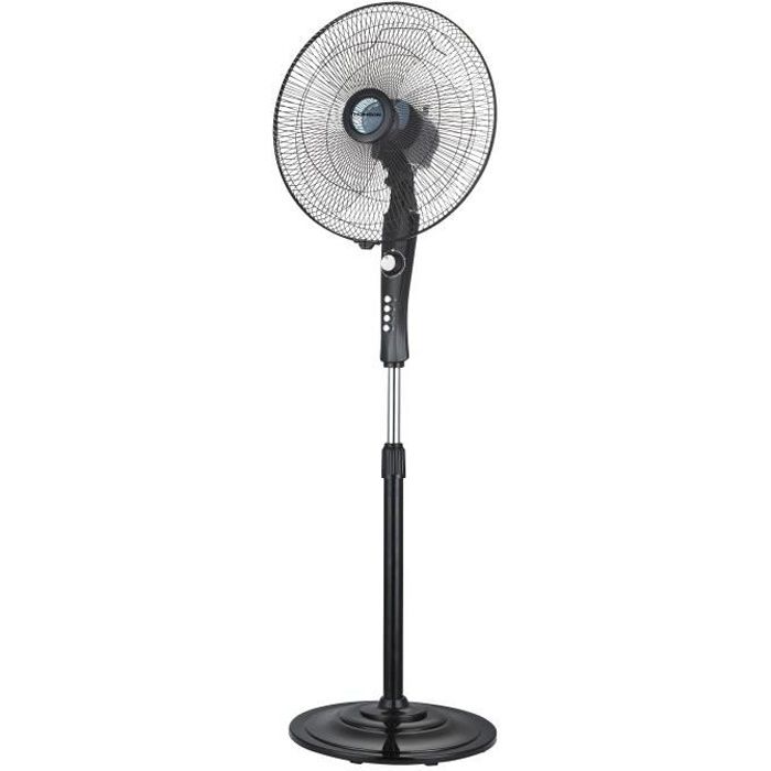 THOMSON Ventilateur sur pied - diamètre 40 cm - Miniteur 2H - 3 vitesses - Hauteur ajustable - Noir