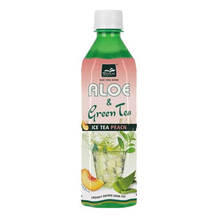 Boisson Jus Aloe Vera Thé vert pêche lot 20x50cl TROPICAL