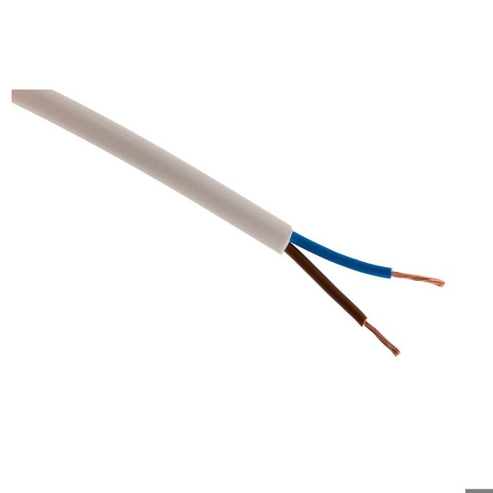 Câble d'alimentation électrique HO5VV-F 2x 1,5 Blanc - 50m