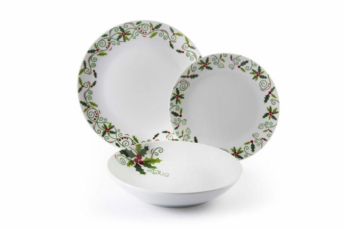 Service de table - Excelsa - 64134 - 18 pièces - Porcelaine - Christmas Holly Service de table - Excelsa - 64134 - 18 pièces - Porcelaine - Christmas Holly