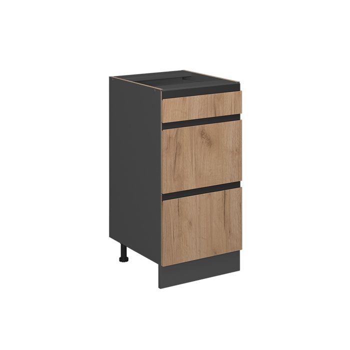 Meuble cuisine R-Line 40cm J-Shape avec tiroirs sans PT Chêne de force doré/Anthracite Vicco 39764