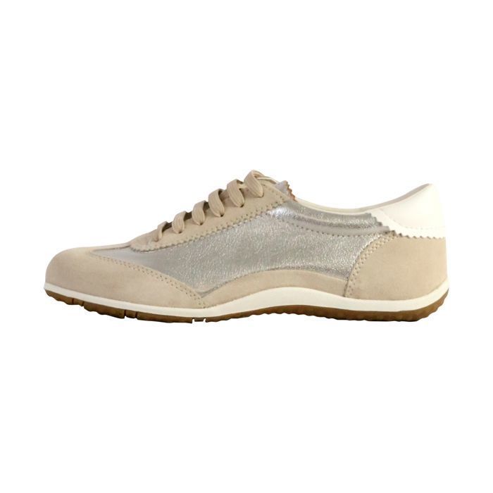 Geox Baskets femme - GEOX - Vega - Beige - Cuir - Plat