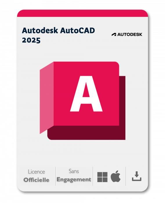 Autodesk Autocad 2025 – 1 An  Licence Officielle En Français – WindowsMac – Version Téléchargement