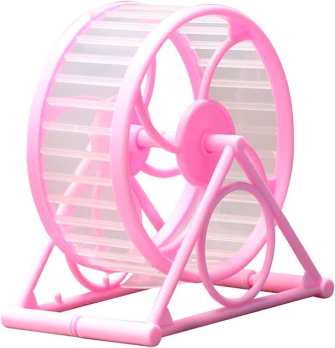 Meilleurs prix pour Roue de course pour Hamster pour animaux de compagnie, avec support, fournitures de jeu, jouet en Cage, rose