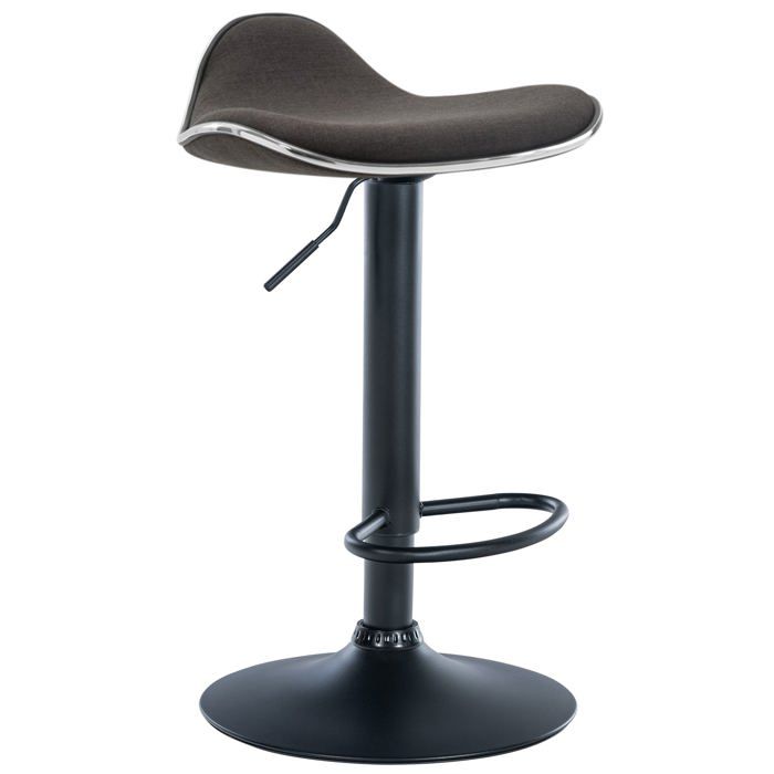 Tabouret de bar x1 assise ergonomique en tissu gris fonce pied en trompette en metal noir 10_0005391 Tabouret de bar x1 assise ergonomique en tissu gris fonce pied en trompette en metal noir 10_0005391