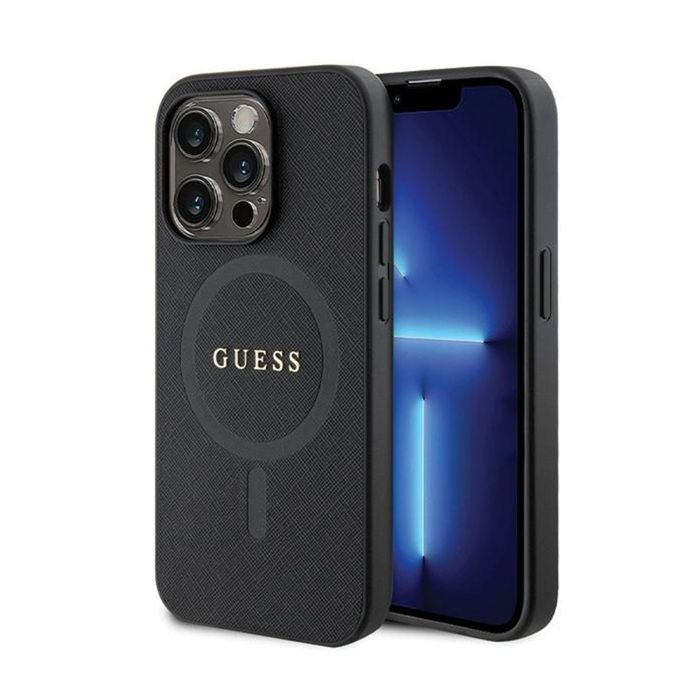 Guess Étui Saffiano MagSafe pour iPhone 14 Pro Noir - vue 1